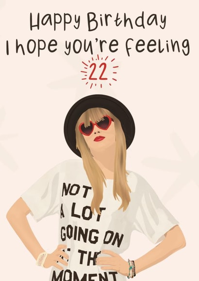 Taylor Swift 22 Birthday Card created by Pink Sky Studios