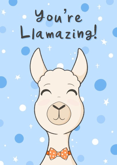 Cute llama card for him created by The Laughing Sloth