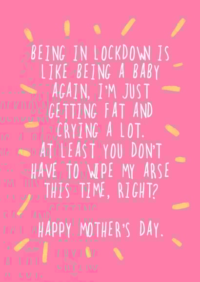 lockdown baby Mothers Day Card 48443 created by Daisy Emillo