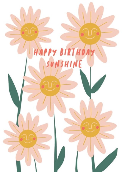 cute sunshine Birthday Card 16575 created by Poppy Jane Prints