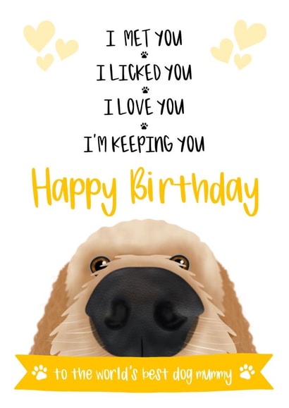 Mum Birthday Card from the Dog 1000 created by The Merry Giraffe