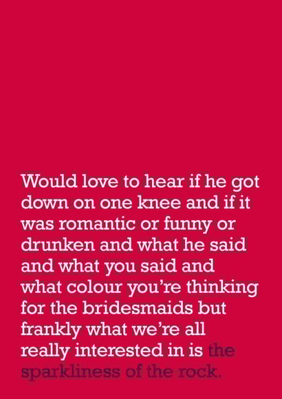 Sparkliness of the rock - engagement - red created by The Right Lines