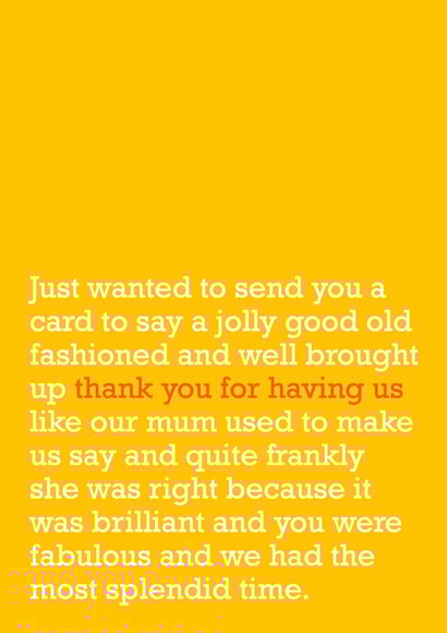 jolly jolly good Thank You Card 21398 created by The Right Lines
