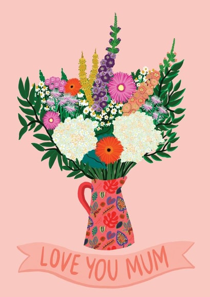 Pretty Mothers Day Card - Bouquet - Flowers - Love You Mum created by Jessica Morgan-Helliwell