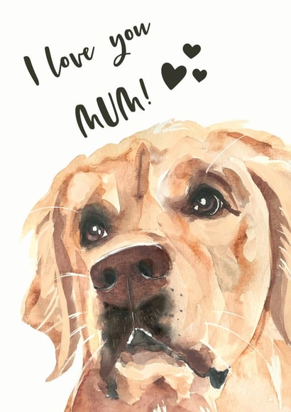 golden retriever Mothers Day Card 1612 created by Jo Scott Art