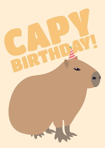 Capybara Capy Birthday Birthday Card 13858 created by PopDogShop
