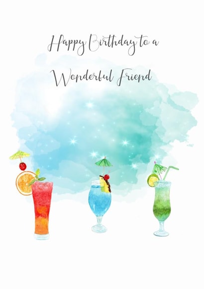 Friend cocktail birthday card created by NannieP