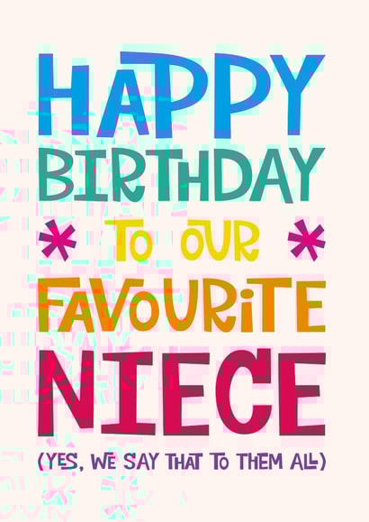 Favourite Niece Birthday Card created by Poppy Lane