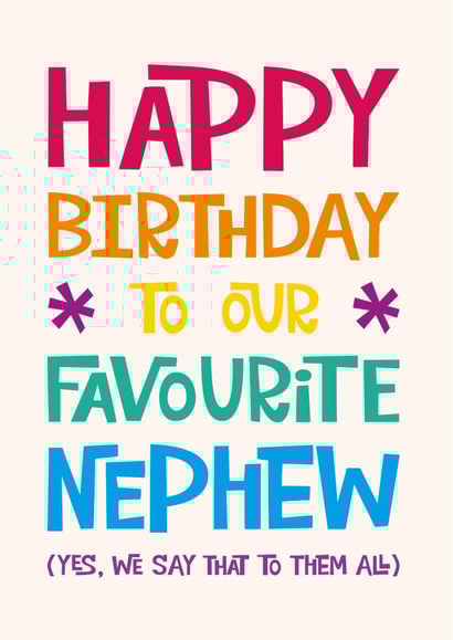 Funny Nephew Birthday Card created by Poppy Lane