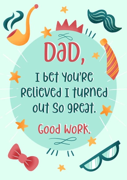 DAD DADDY Father's Day Card 19584 created by Chubby Sparrow