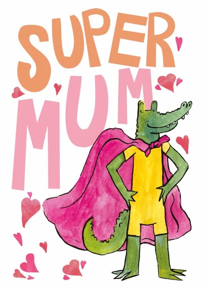 Super mum mother's day card created by Half Pint Print