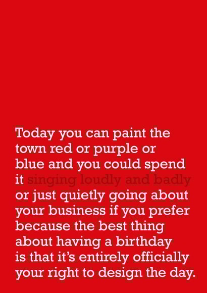 sing singing Birthday Card 21400 created by The Right Lines