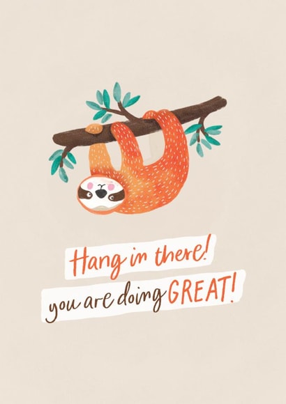 Cute Sloth Support Card - Hang in There! created by Nicky Laatz