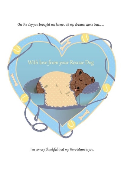 dog furbaby Mothers Day Card 47862 created by KTuohyArt