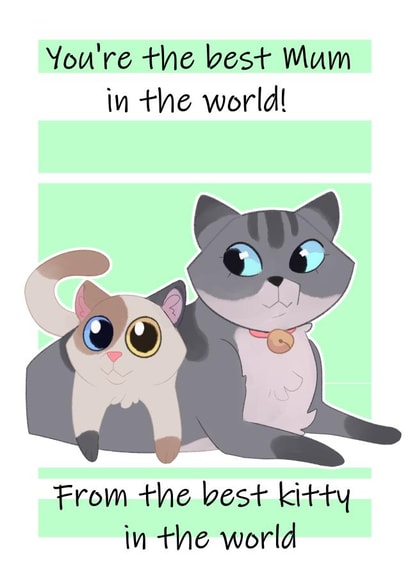 Cat Cute Mothers Day Card 48092 created by Abigail Taras