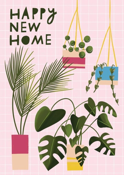 Pretty Trendy House Plants New Home Card - Cheese Plant - Happy New Home created by @AimeeStevens.Design