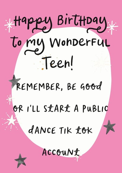 teen teenager Birthday Card 6820 created by Vanilla Frosting Studio