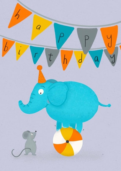 elephant mouse Birthday Card 21924 created by @oubergine