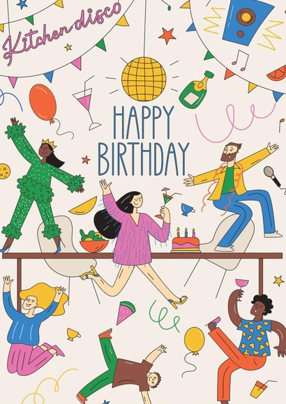 Kitchen Disco Birthday Card created by Thirty Mussels
