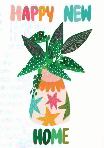 Trendy Plant New Home Card - House Plant - Happy New Home created by Jessica Morgan-Helliwell