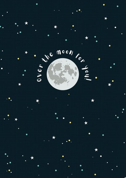 Over the moon for you congratulations card created by Bert & Co