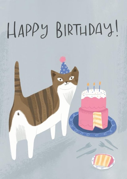 Happy Birthday funny cat card created by Jules on Paper