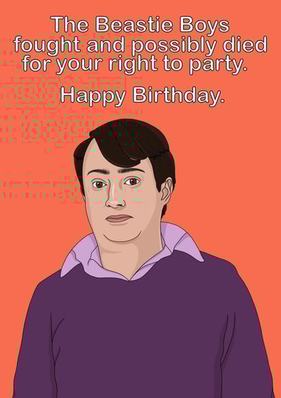 Peep show Comedy Birthday Card 15812 created by Lizzy B Draws.