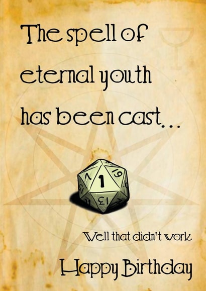 dnd DungeonsandDragons Birthday Card 41775 created by Cris Stewart