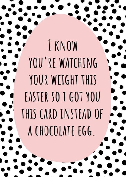 Cheeky weight watching Easter card created by Sassy Sarah