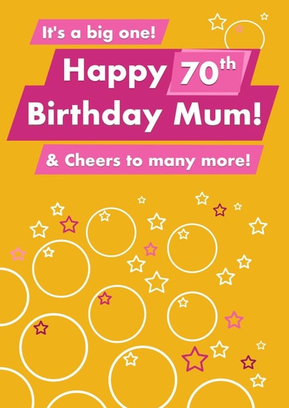 Happy 70th Birthday Mum created by Card and Cake