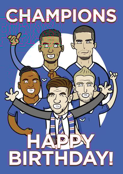 Rangers 55th Scottish Title Win Birthday Card created by Tom Sparke