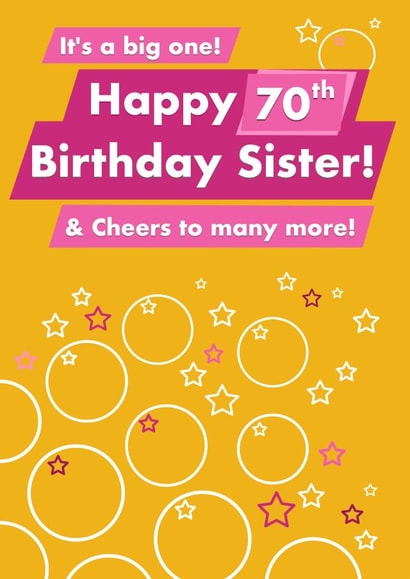 Happy 70th Birthday Sister created by Card and Cake