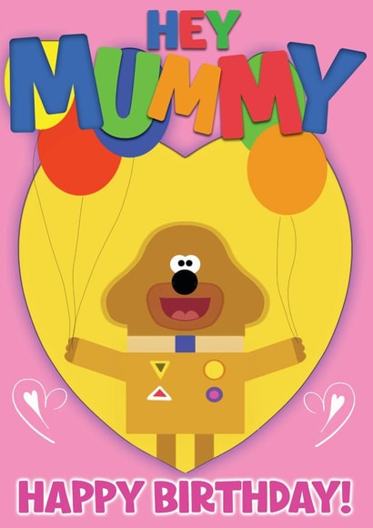 Hey duggee/ Hey Mummy birthday card created by Bushy Designs