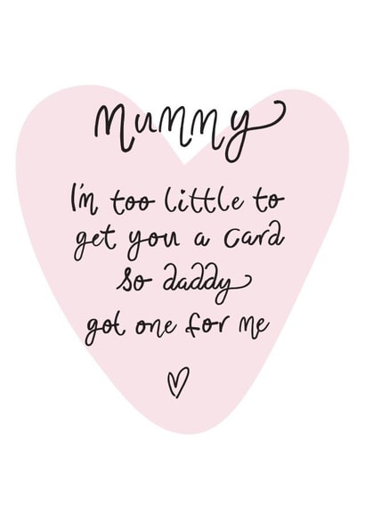 card for mummy from the bump Mothers Day Card 17047 created by The Write Girl Calligraphy