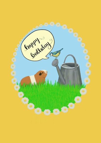 daisies flowers Birthday Card 21818 created by The Good Guinea