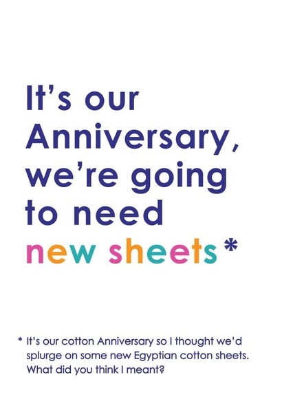 Cheeky Cotton 2nd Wedding Anniversary Card created by Kerry Stewart