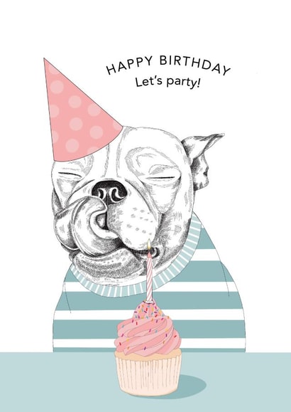 dog cake Birthday Card 8354 created by Dotty Dog Art