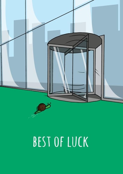 Best of luck New Job snail card created by Tom Ayliffe