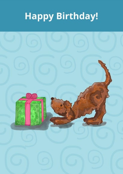 Happy dog birthday card created by two poos
