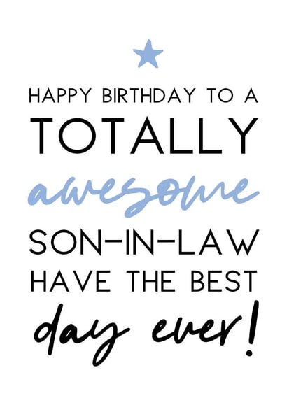 Classic Birthday Card - For Son-In-Law - Totally Awesome created by Word Up Creative