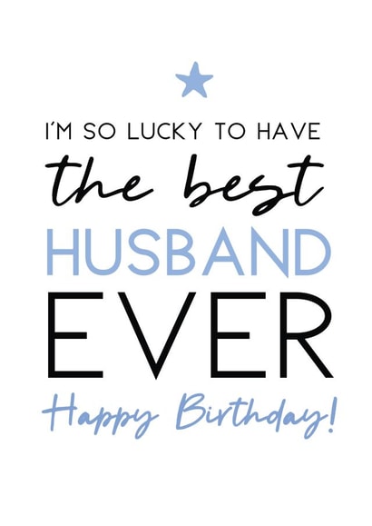 Best Husband ever Birthday card created by Word Up Creative