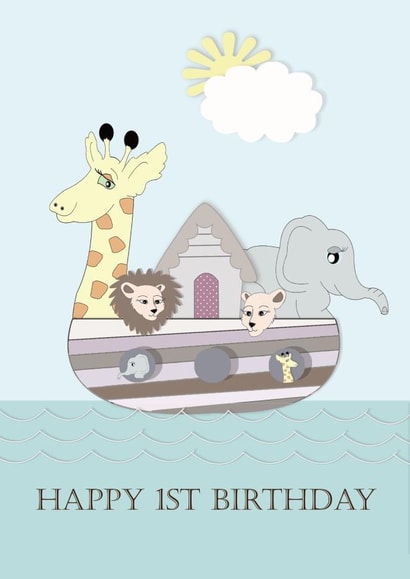 Noahs Ark 1st Birthday Card created by Tigerlily Makes 