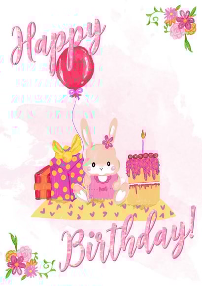 bunny rabbit Birthday Card 22001 created by Carmela 