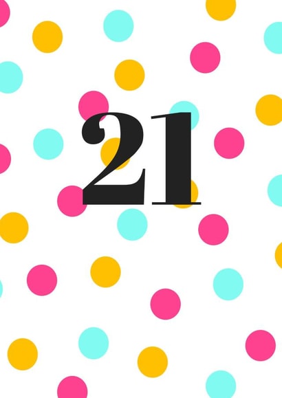 21st birthday card with pink dots created by Little Red Apple