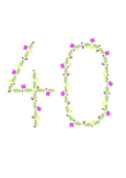 Floral 40th birthday card created by Little Red Apple