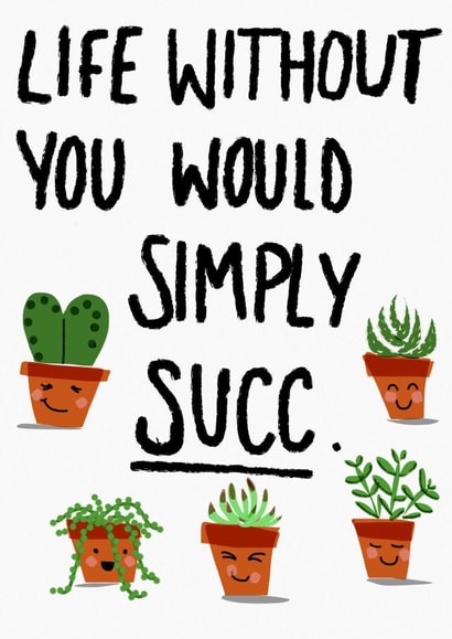 cute succulent greetings card created by Al_lustrations