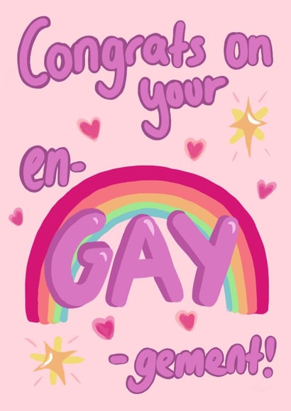 EnGAYgement card - Rainbow fun engagement card created by Rudey Wudeys