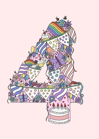 4th Birthday Girl created by Jenny Wren Designs