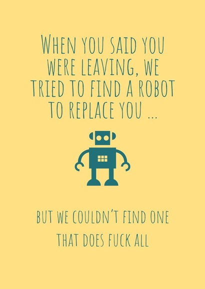 Leaving robot card created by BuRaMiChi