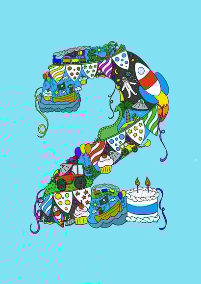 bunting cake Birthday Card 21480 created by Jenny Wren Designs